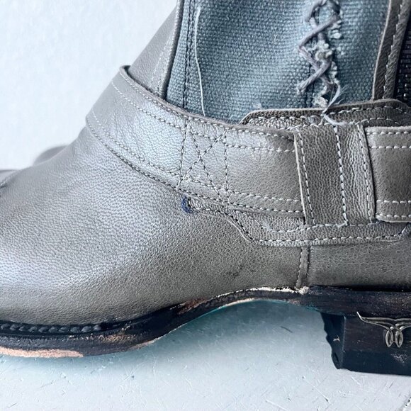 NEW Lane DUSTOFF Gray Womens Cowboy Boots 8.5 Western Cowgirl Short Ankle Bootie - Picture 5 of 12